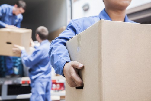 Commercial movers preparing office equipment in Earlscourt