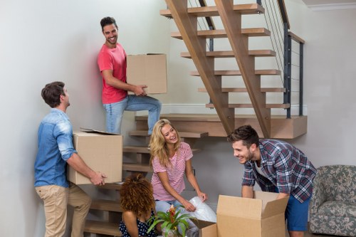Moving van and boxes prepared for a local Earlscourt house move