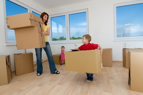 Office relocation items prepared for a local removals service