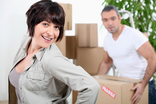 Small business relocation support with boxes and office items near Earlscourt