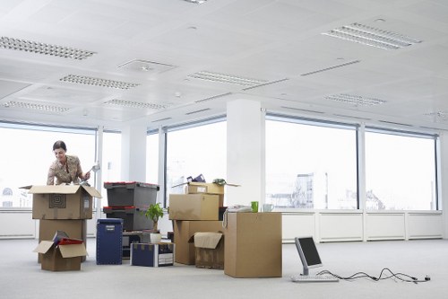 Moving boxes and household items with a van in Earlscourt
